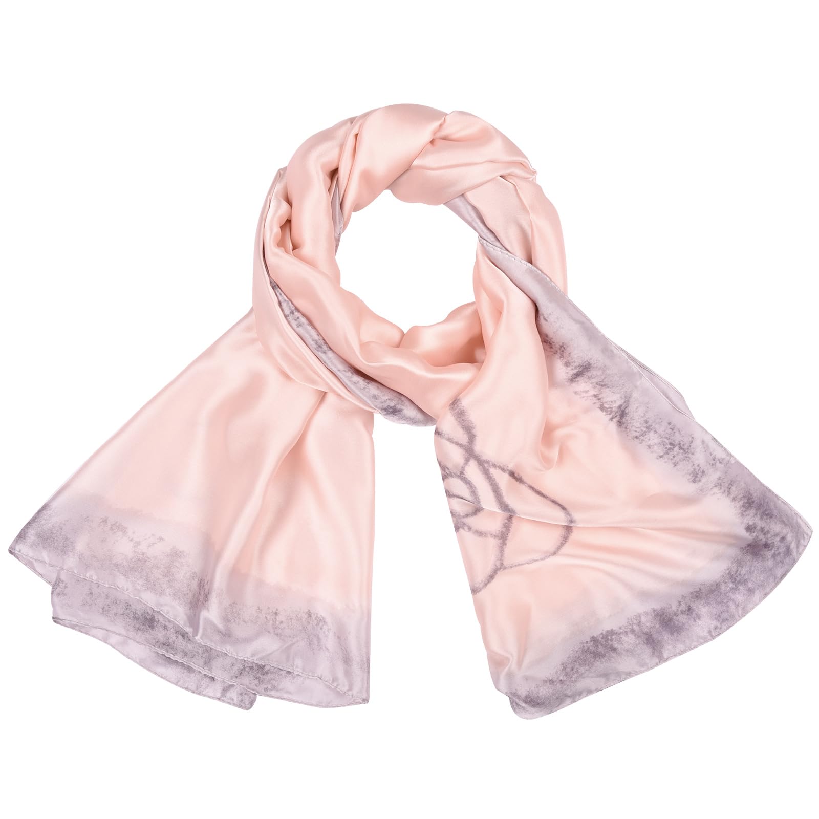 heekpek Bufanda Seda Mujer Satín Bufanda Estampada Ligero Elegante Chal Fulares Cuello Pañuelo de Seda para Mujer