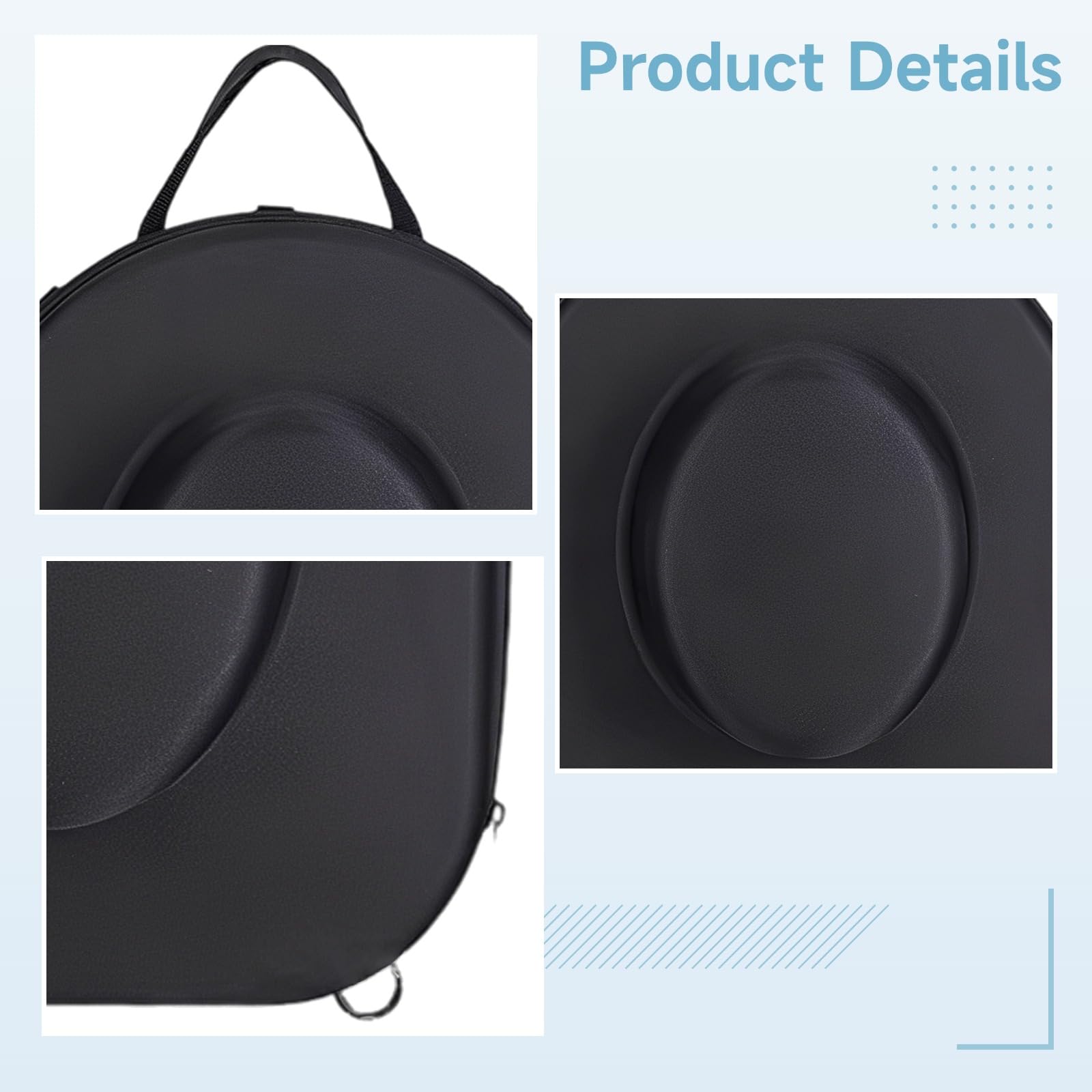 Cowboyhut-Reisetasche, 38,5 cm, harte Tragetasche, bruchsicherer Cowboyhuthalter zur Aufbewahrung, schützende Westernhut-Transporttasche, inklusive verstellbarem Schultergurt