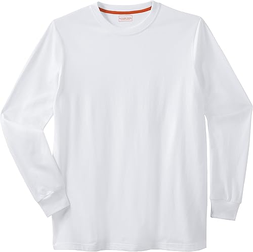 Boulder Creek by Kingsize Men's Big & Tall Heavyweight Long-Sleeve No Pocket Cre