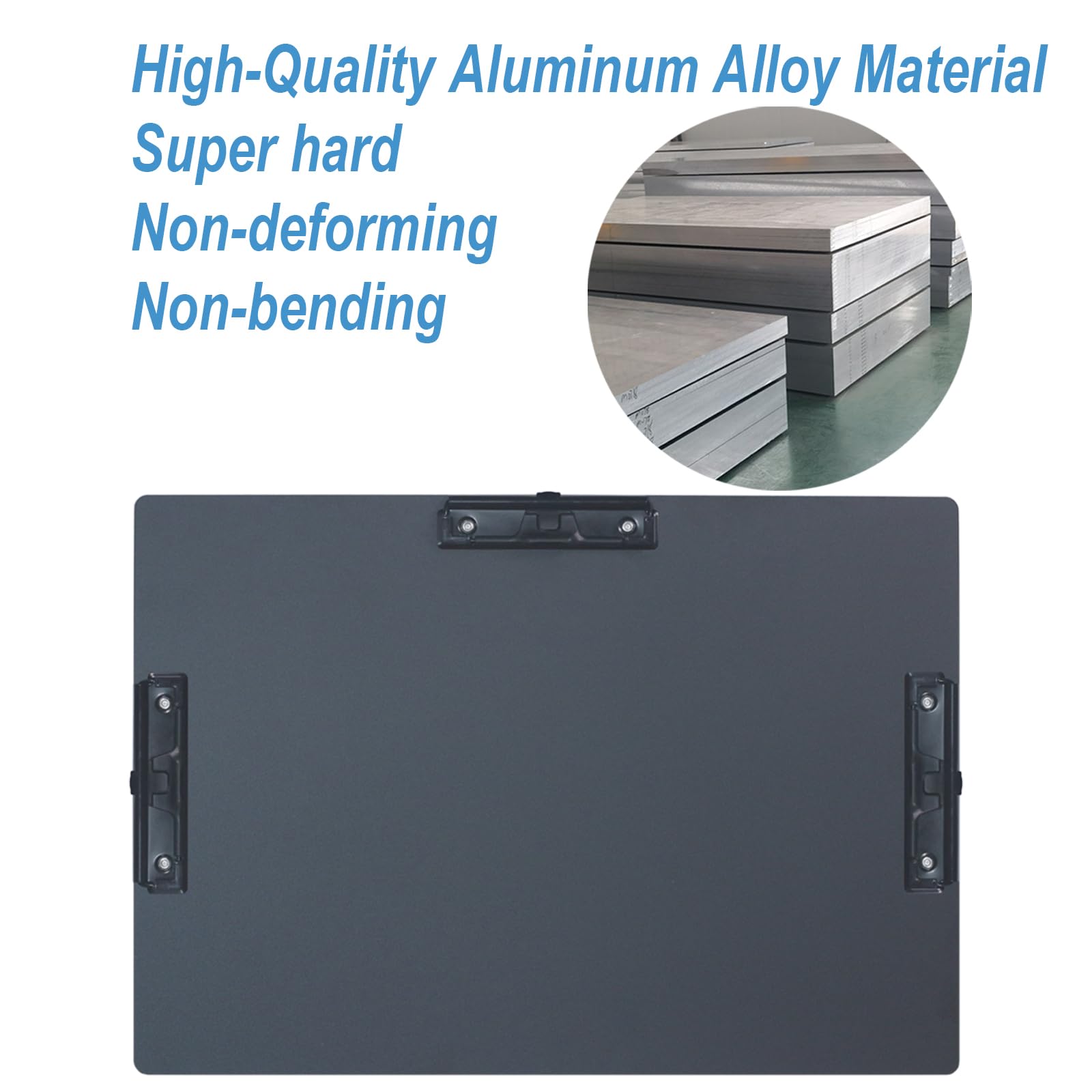 Acocony 11x17 Klemmbrett Drei Clip Aluminium mit Stifthalter Extra Groß Klemmbrett Vielseitig Super Hart 11x17 Klemmbrett Schwarz 1 Stück