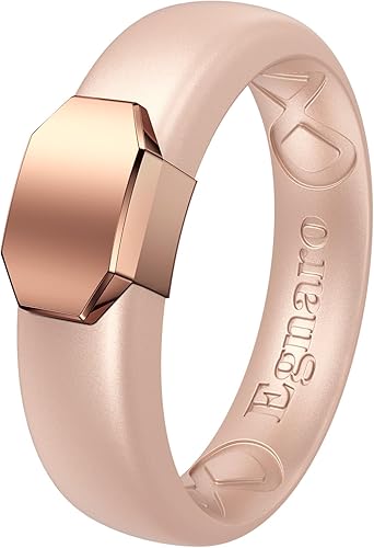 Egnaro Alianzas de boda de silicona para mujer, diseño ergonómico y transpirable, diseño ergonómico y transpirable, anillo de boda de silicona para