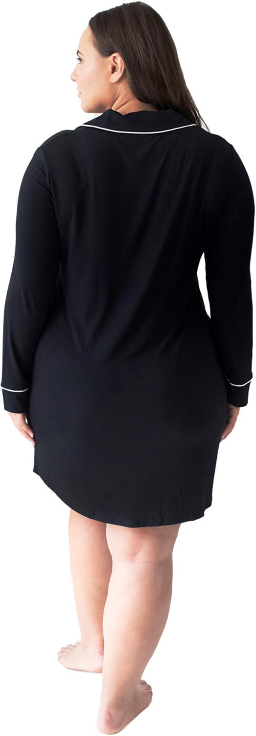 Kindred Bravely Clea Bamboo Button Down Nursing Nightgown | Long Sleeve Maternity Nightgown at  Women’s Clothing store