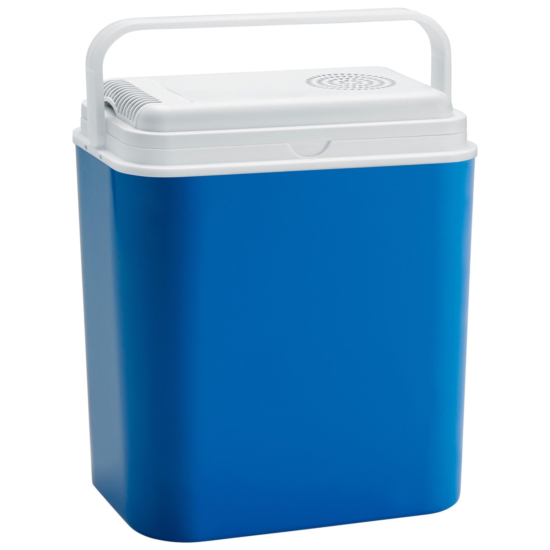 Harbour Housewares 18L 12V Electric Cool Box – Blue Car Cooler, Portable Insulated Camping Fridge, Travel Ice Chest with 12V Adaptor for Road Trips, Picnic, Beach & Outdoor Use
