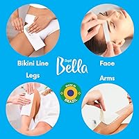 Vista 5 de Depil Bella Tiras de cera de tela no tejida 100% fibra natural Para depilación en casa y uso profesional (100 tiras)