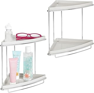 mDesign Metal 2~Tier Corner Storage Organizing Caddy Stand for Bathroom Vanity C - Compare price