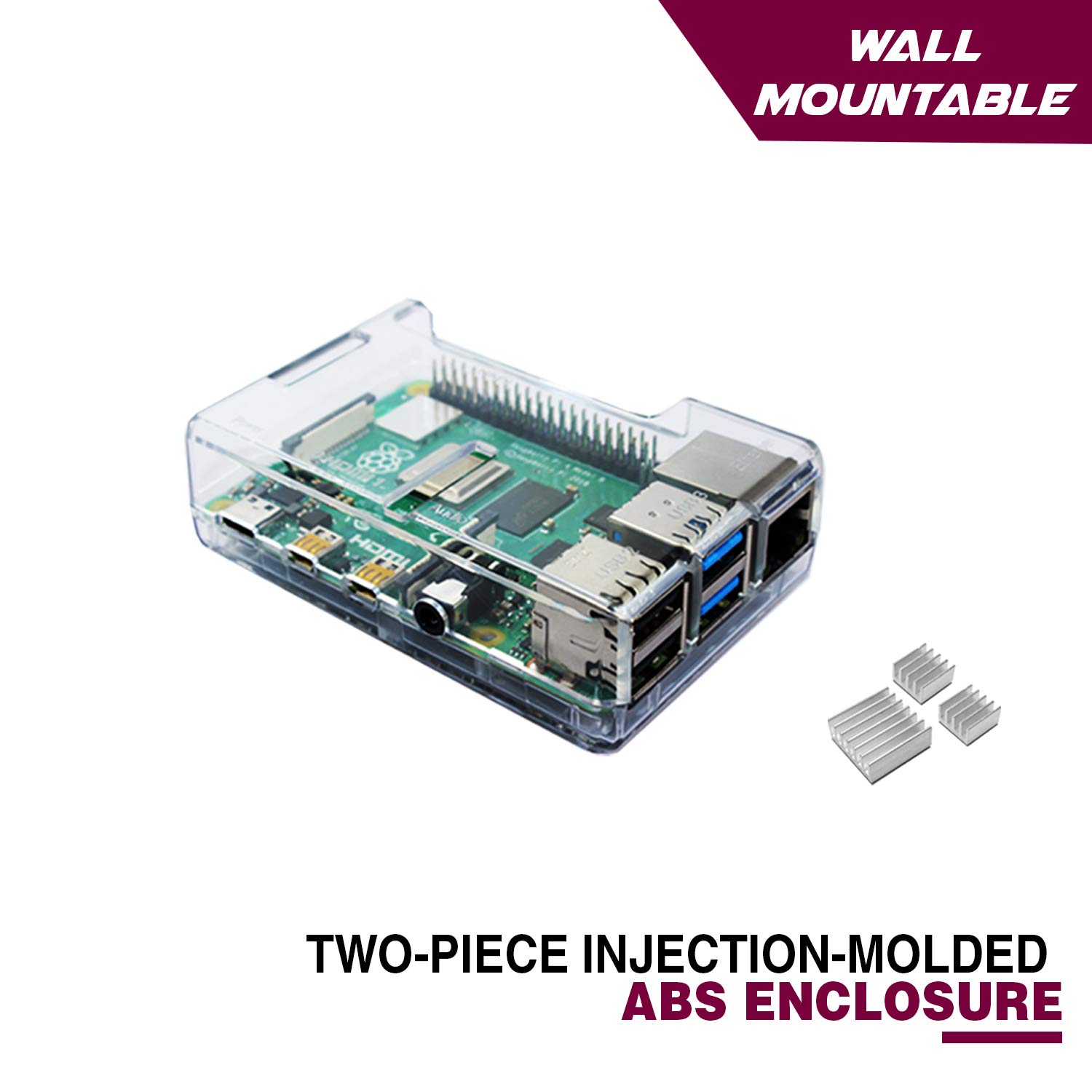 Sb Components - Kit Raspberry Pi 4 con BreadPi e libro di formazione (Raspberry Pi 4, custodia protettiva, alimentatore, cavo micro HDMI e scheda MicroSD da 32 GB) Custodia trasparente. 2 GB di RAM