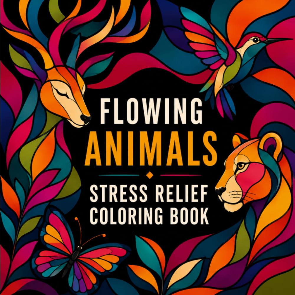 Abstract Animal Coloring Book: Mosaic Animals, Geometric Patterns and Mindful Designs for Calm, Stress Relief and Relaxation (Mindful Lines Collection)