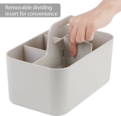 Miniatura 3 de Tiawudi Paquete de 2 organizadores con asa, organizador de plástico portátil, organizador de almacenamiento para limpieza, baño, maquillaje, arte,