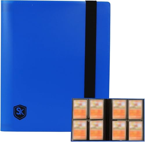 Miniatura 20 de Carpeta de tarjetas coleccionables de dragón azul de lujo, carpeta con cremallera de 9 bolsillos con 900 bolsillos, álbum de tarjetas para tarjetas