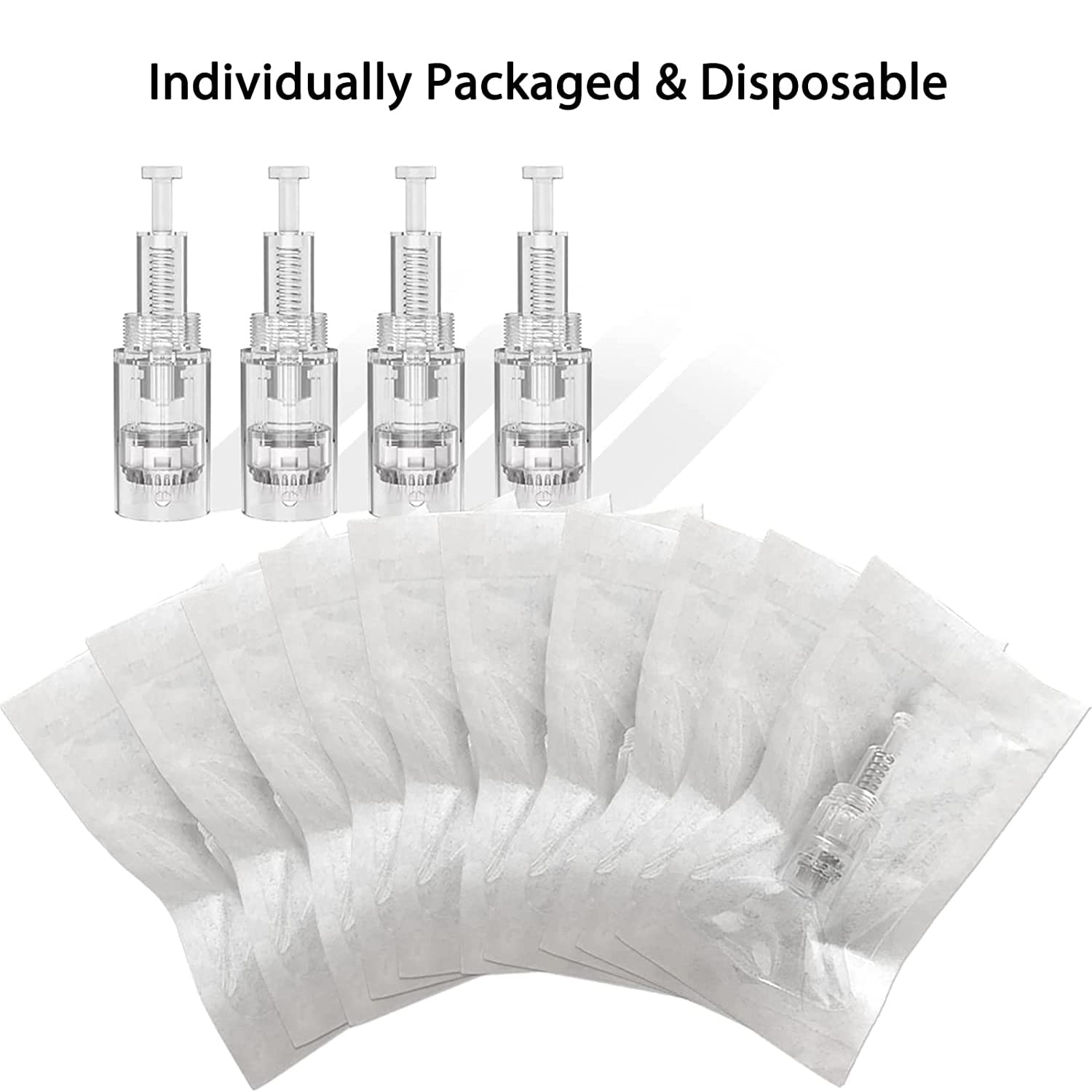 10 Pcs 36 Pin Agujas Dermapen,Dermapen Profesional, Micro Agujas de Reemplazo Sin dolor puntas cartucho Ranura Roscada para Antienvejecimiento Arrugas Rejuvenecimiento de la piel
