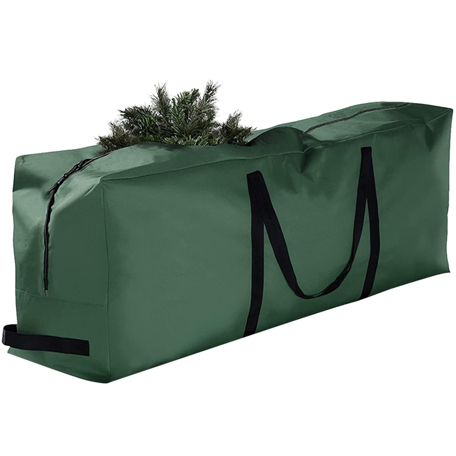 Large Christmas Tree Storage Bag - Fits Up to 9 ft Tall Holiday Artificial Disassembled Trees with Durable Reinforced Handles & Dual Zipper - Waterproof Material Protects from Dust, Moisture (Green)