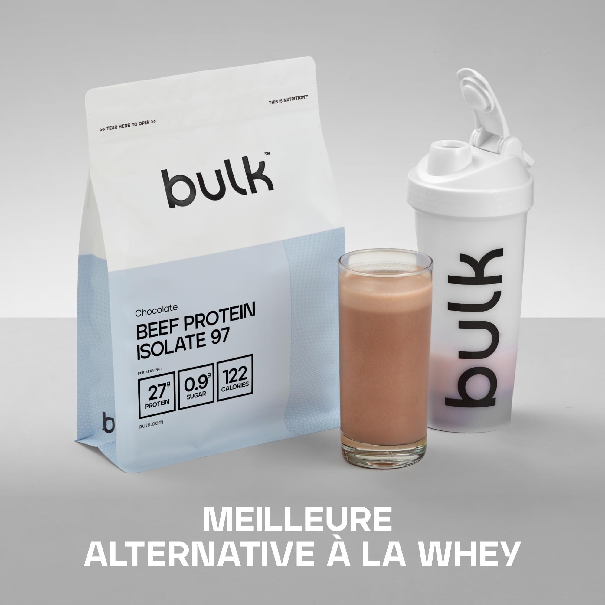 Bulk Isolat de Protéin de Bœuf (HydroBEEF) en Poudre, Shake protéiné, Chocolat, 1 kg
