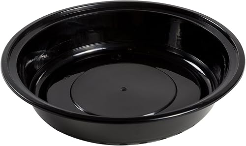 Miniatura 2 de AmerCare Recipientes redondos de plástico negro de 9 pulgadas con tapas, 48 onzas para microondas o congelador, paquete de 150