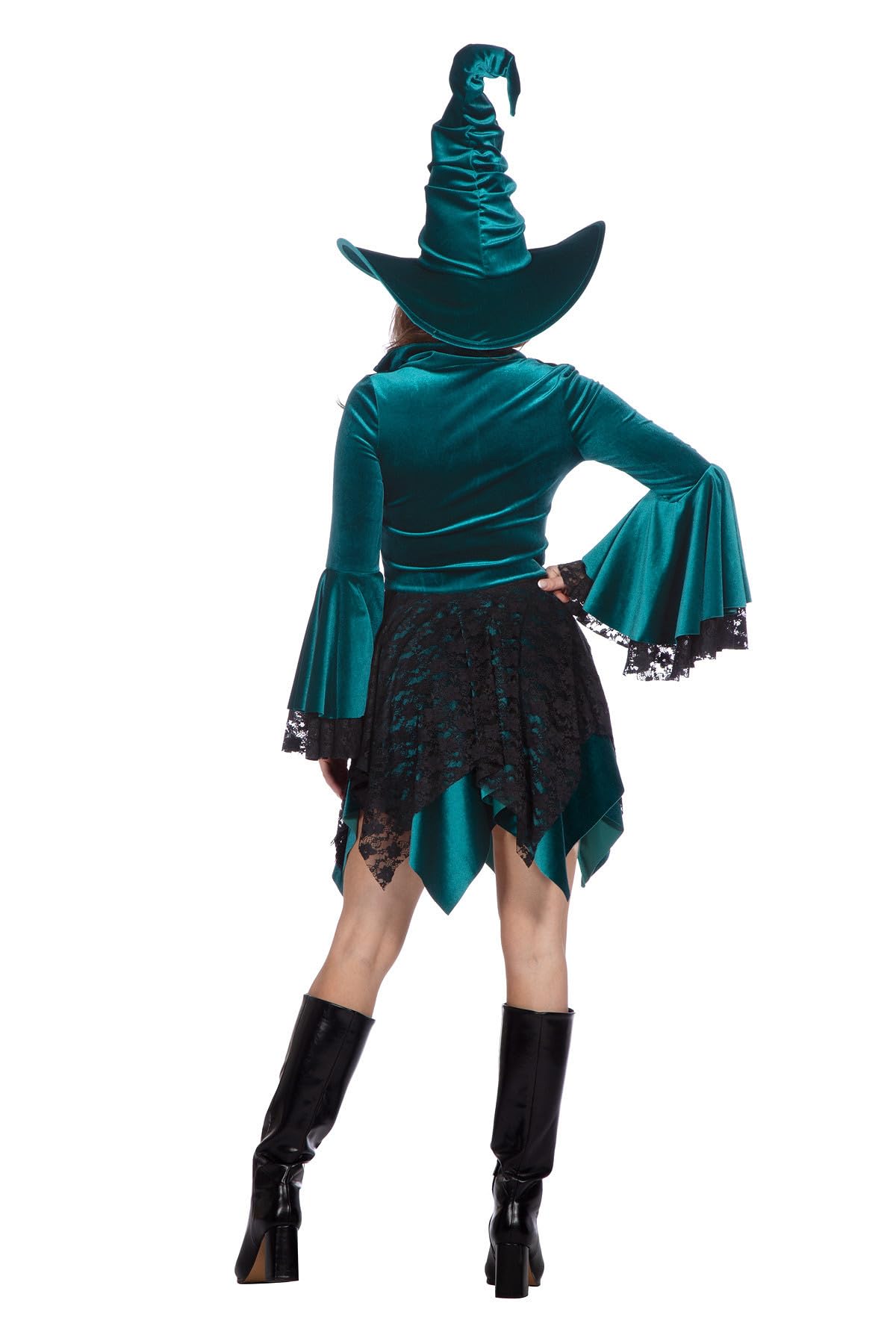WILBERS & WILBERS 4661 - Elegantes Hexenkleid aus Samt für Damen, Magierin, Zauberin, für Karneval, Halloween