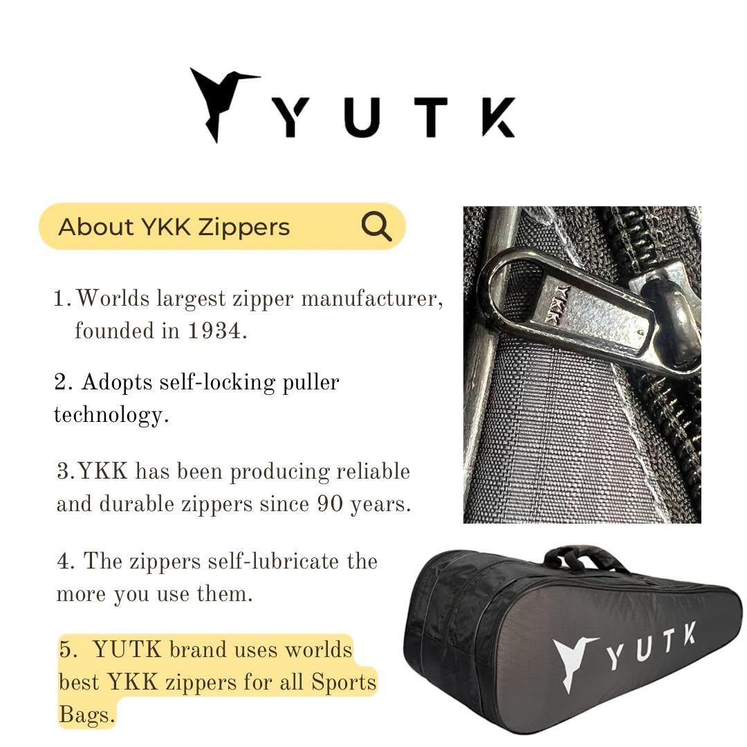 YUTK Badminton Squash Tennis Racket Shoulder Bag for 7racquet (3 Zipper Kit Bag) 1