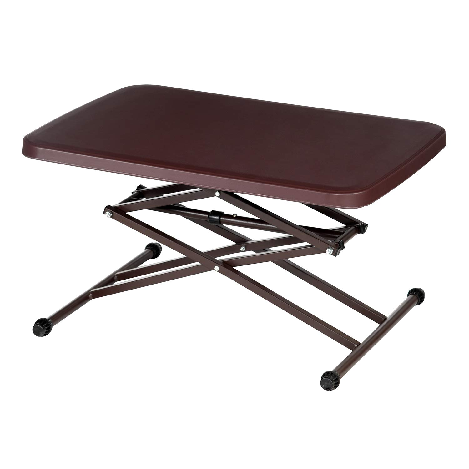 Supreme Scissor Height-Adjustable Rectangular Multi-Purpose Contemporary Plastic Folding Table (Globus Brown)