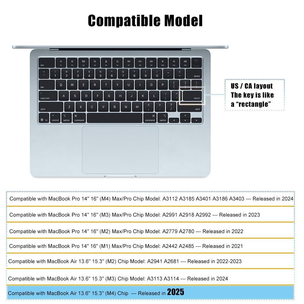 キーボードカバースキン MacBook Air 15 M2 Amazon.com: Keyboard Cover Compatible with MacBook Air 13.6