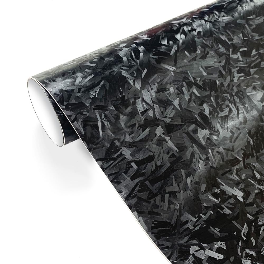 CompraFun Forged Carbon folia samochodowa z winylu, samoprzylepna, bez pęcherzyków powietrza, do dekoracji samochodu, motocykla, roweru, folia ochronna do lakieru (czarna, 30 x 150 cm)