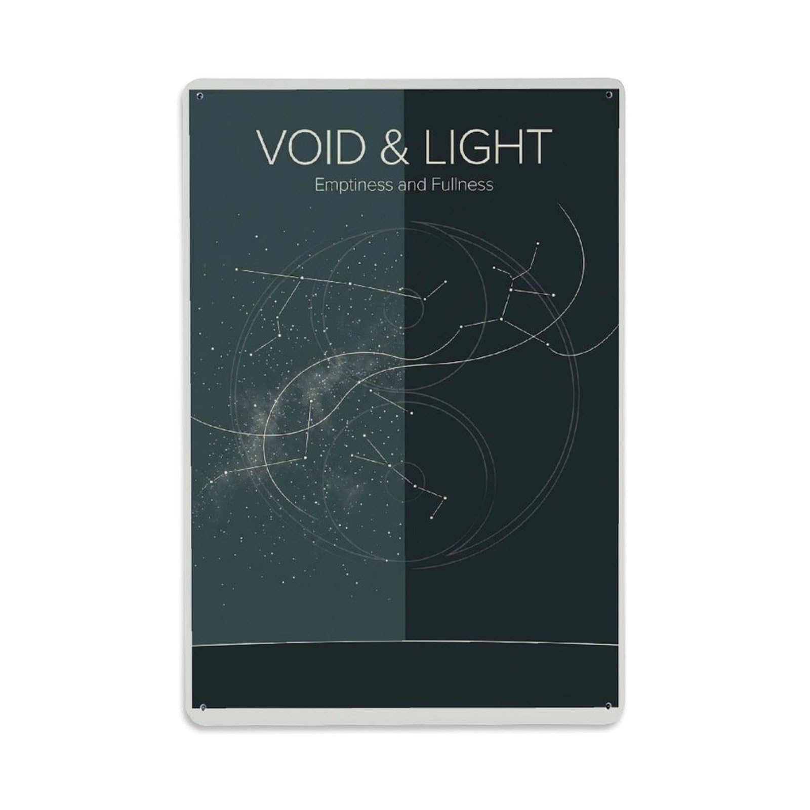 Void And Zen Abstract Cosmic Mindfulness Meditation Deep Space Metal Tin Sign Plaque Wall Decor for Cafe, Man Cave, Club Bar, Office, Home Garden Round Metal Poster 8x12Inch