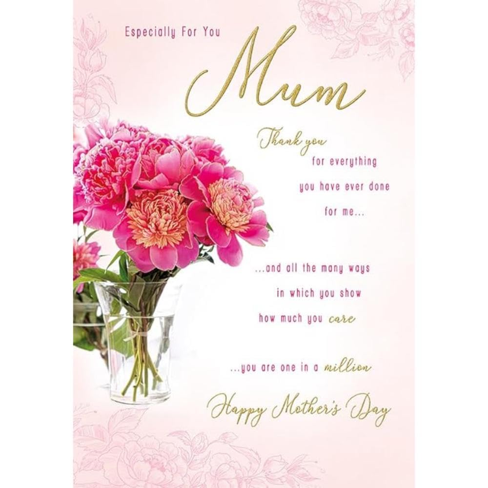 Piccadilly Greetings Mother's Day Card, Especially For you Mum - 10 x 7 inches