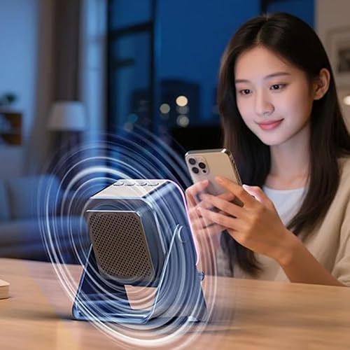 Miniatura 2 de Altavoz Bluetooth de inducción inalámbrico 5 en 1 con soporte de teléfono ajustable, cargador de inducción, amplificador retro, amplificador de