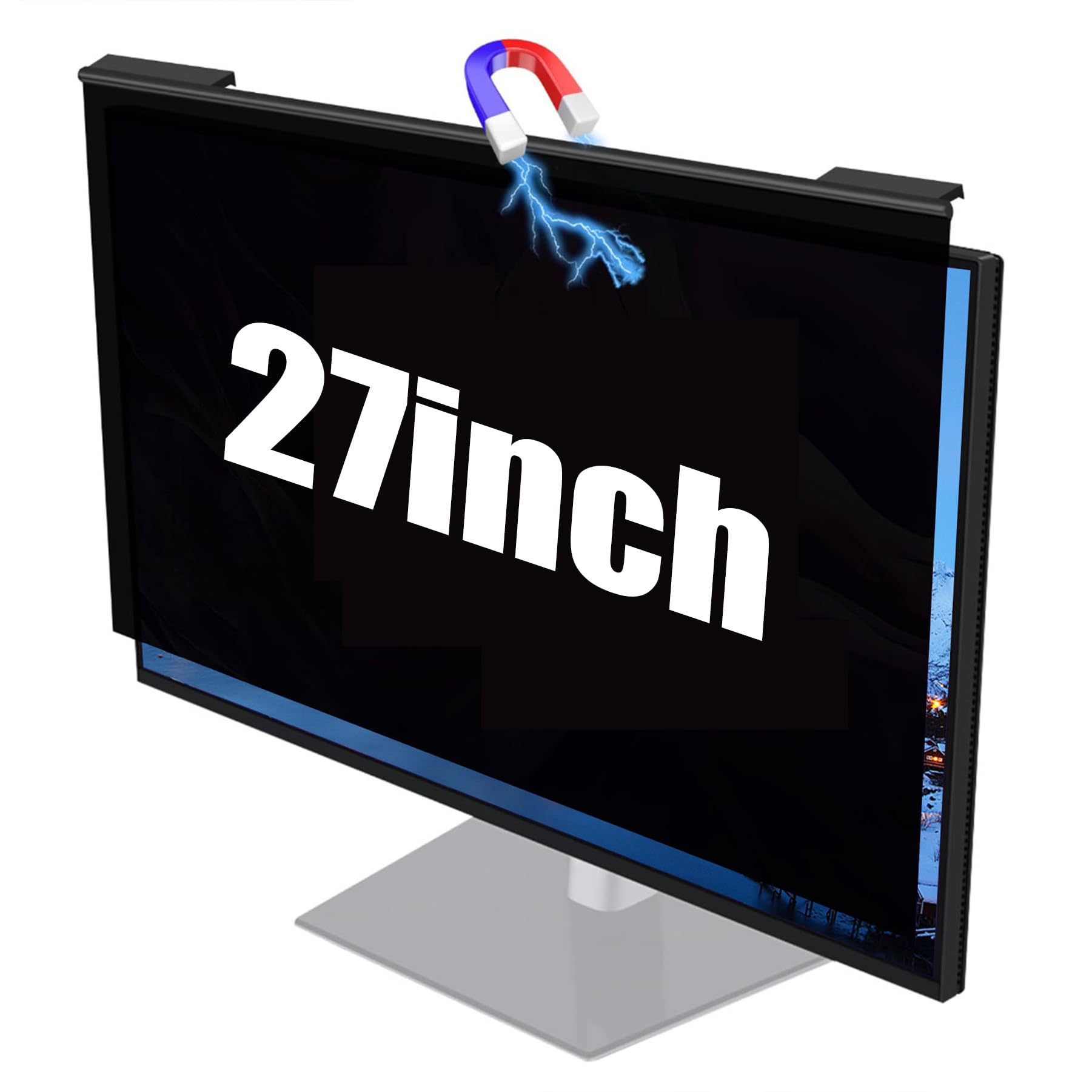 Pantalla Magnética De Privacidad Anti-Reflejo Y Anti-Rayaduras '27', Película Protectora Colgante Y Removible Anti-Luz Azul/Reflejo para Monitores 16:9,27inch(613mm*356mm)