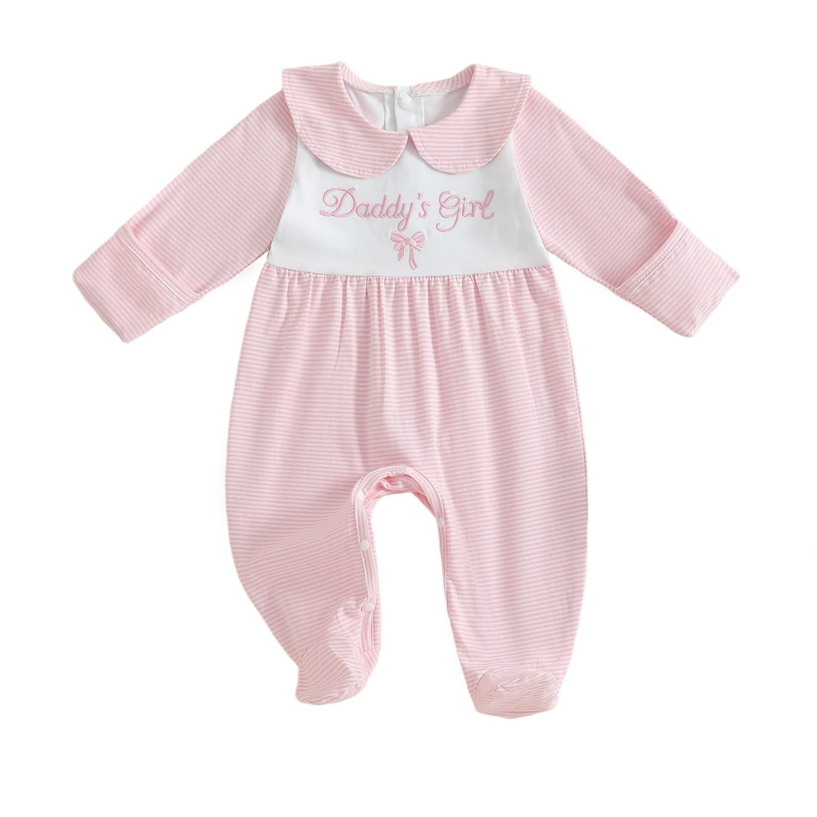 Newborn Girl Outfit Baby Romper Cute Onesie Jumpsuit Cute Going Coming Home Outfit Ribbed Clothes
