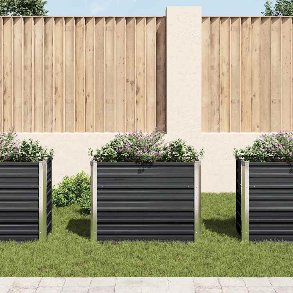 Podwyższona donica ogrodowa brązowa 100x40x45 cm z ocynkowanej stali, duża podniesiona grządka do sadzenia kwiatów warzyw i ziół na taras balkon patio