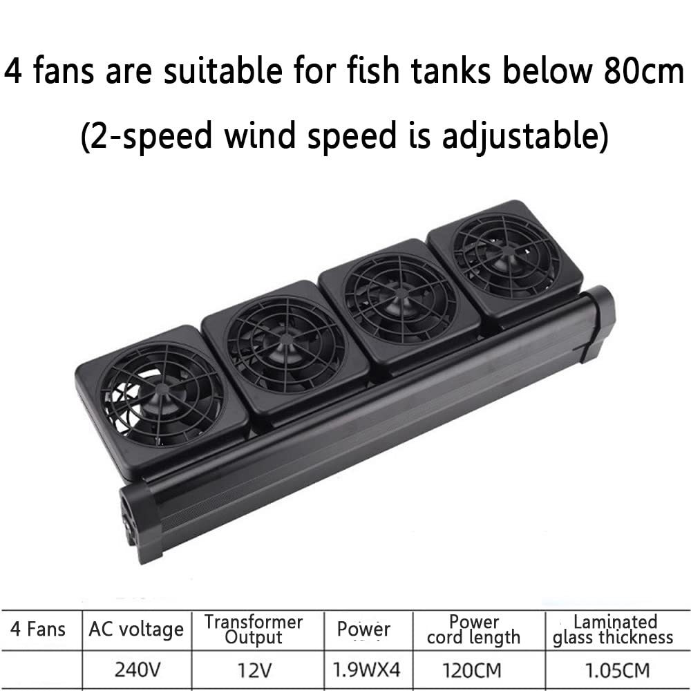 Aquarium Lüfter Verstellbarer Aquarium Kühler Aquarium Ventilator Kühlgebläse für Süß- und Meerwasseraquarien