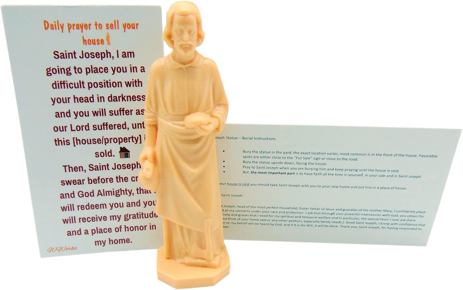 St Joseph Home Seller Kit with Magnetic Holy Card for Fridge Daily Novena Prayer Magnet with Saint Statue and Instructions - Image 6