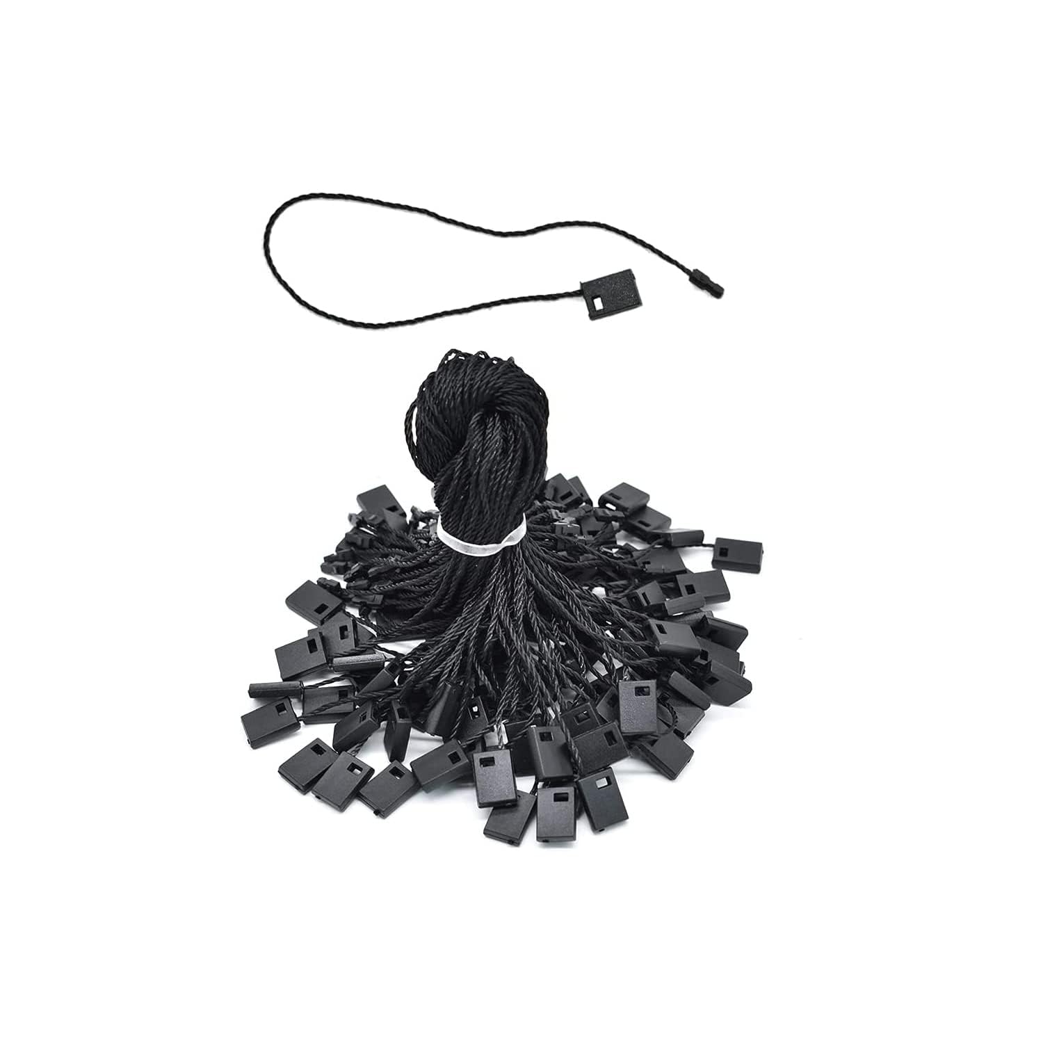 Bukela Hang Tag String Nylon Snap Lock Pin Loop Fastener Hook Ties Easy and Fast to Attach for Clothing Crafting,Price Tags and DIY (Black, 18cm-1000pcs)
