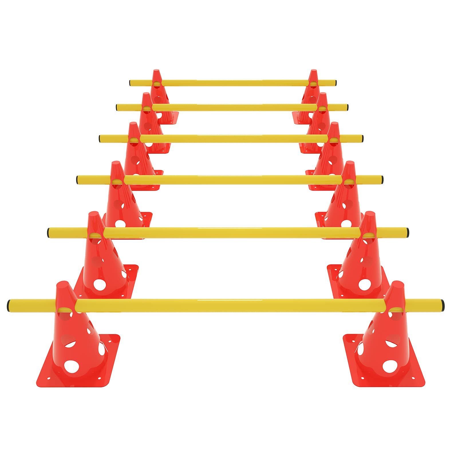 SAILUN 12 PCS Multi-Function Cones, Sports Push-in Hurdle Set, Push-in Hurdle Set Coordination Training, Can Be Used For Obstacle Training, Rotation Training