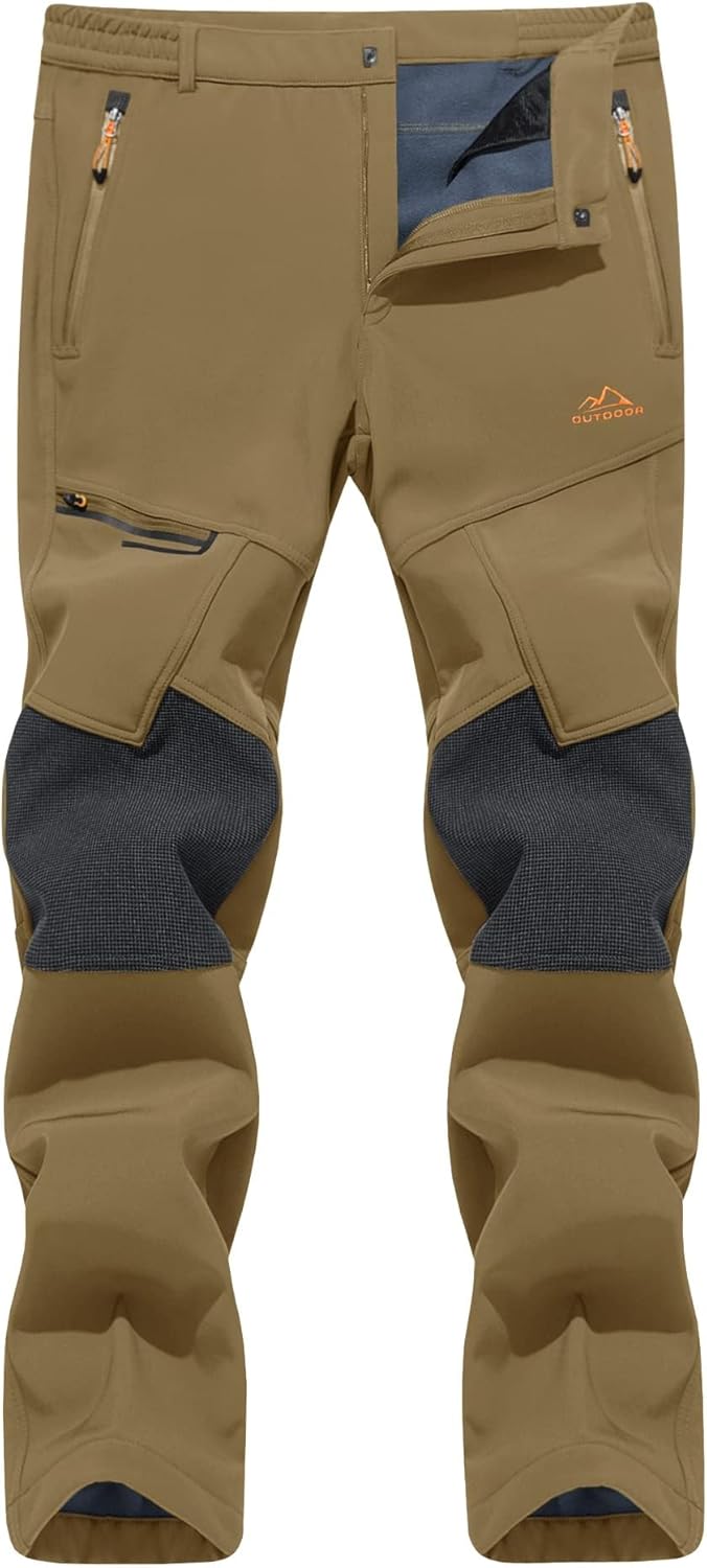 TACVASEN Men's Snow Ski Pants Windproof Snowboard Pants for Men Water Resistant Hiking Pants Fleece Lined Winter Working