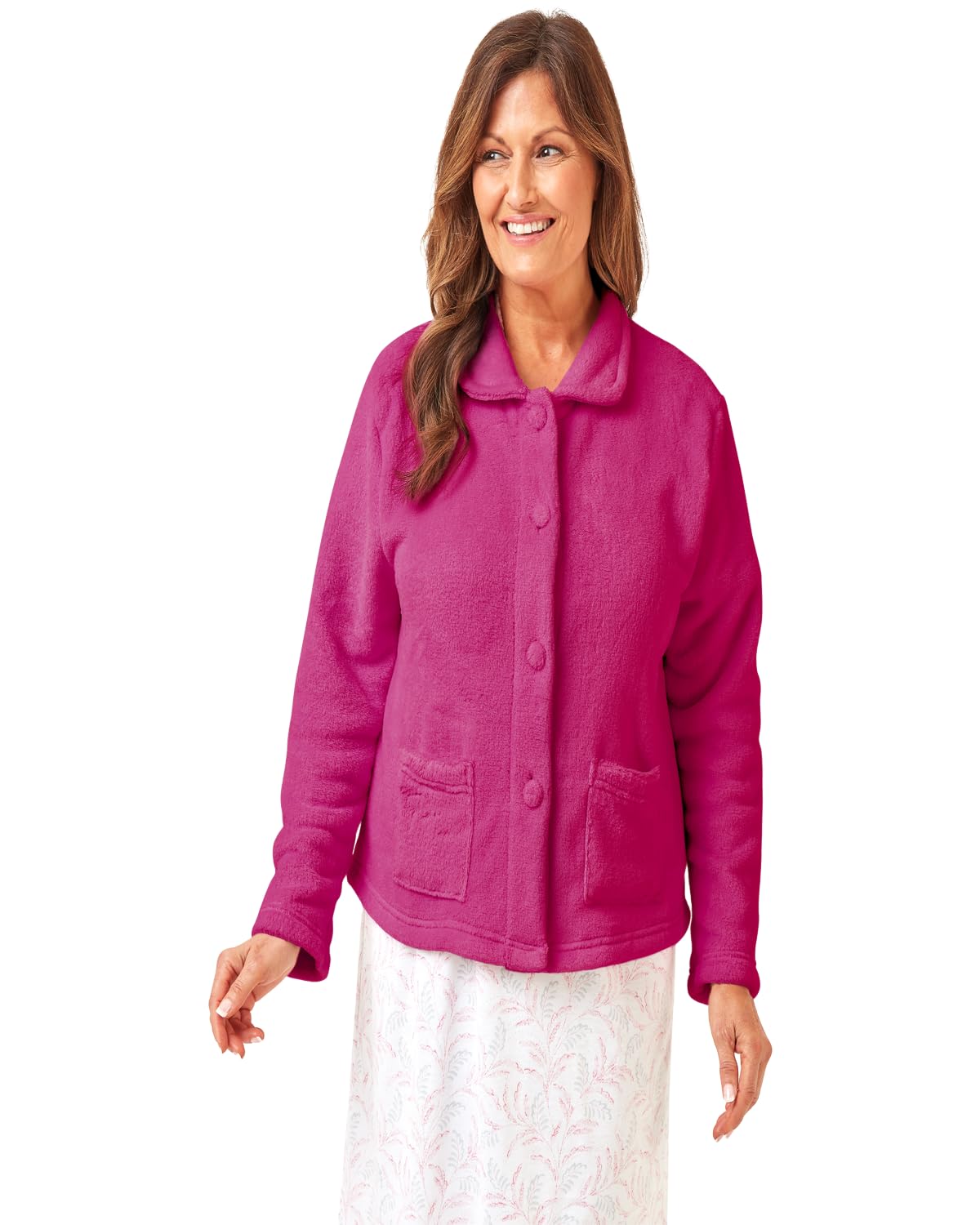 Slumber Hut Women's Raspberry Coral Fleece Bedjacket Ma26520 24-26