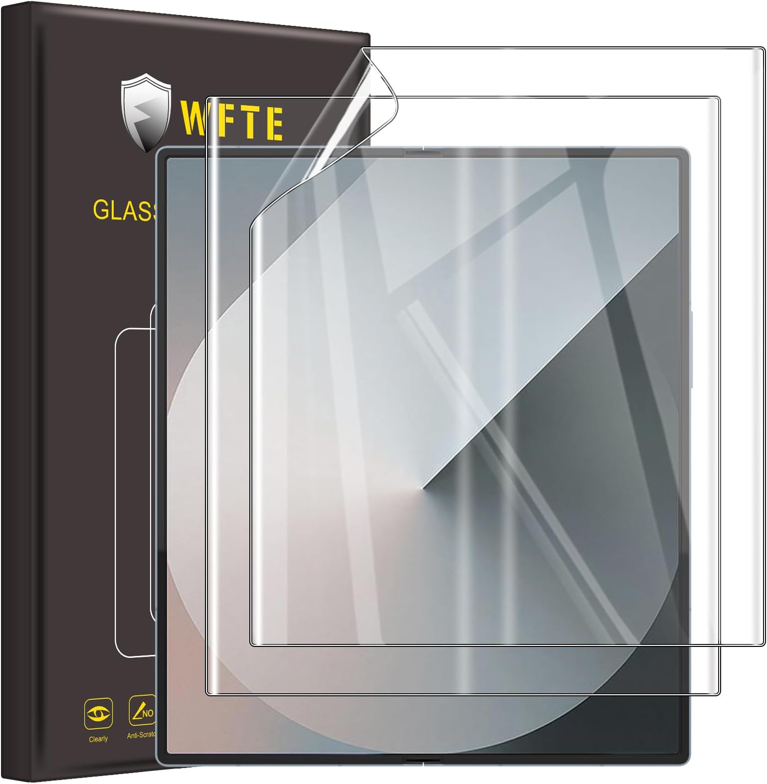 WFTE Screen Protector for Samsung Galaxy Z Fold 6/Z Fold6,[2-Pack] Flexible TPU Film Screen Protector [Full Coverage] [HD Clear] [Bubble Free][Fingerprint unlock support](Transparent)