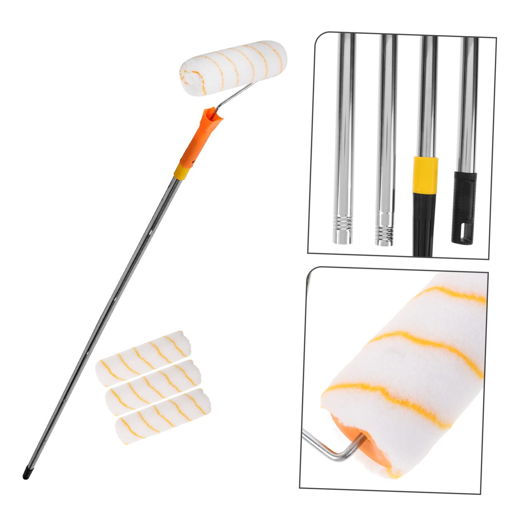 Teles Farbroller-Set mit Edelstahlgriff, präzises Kanten- und Eckzubehör für einfache Reinigung, vielseitig einsetzbar an Wänden und Wänden, ideal für alle Farben