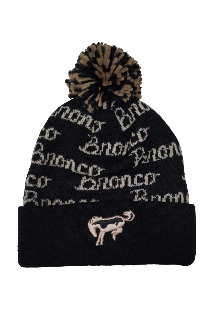 Ford Bronco Beanie, 100% Acrylic Knit Cuffed Hat, One Size, Black