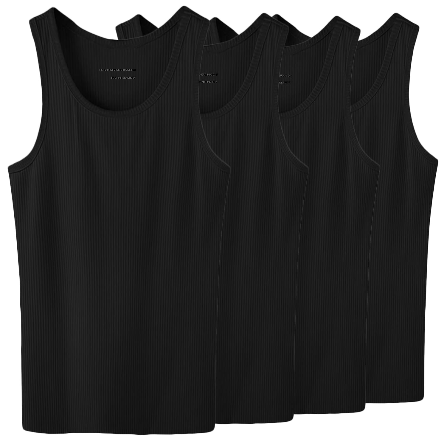Glory Max4-6 Pack Men 100% Cotton Ribbed Plain Tank Tops Wife Beater A-Shirts Undershirts