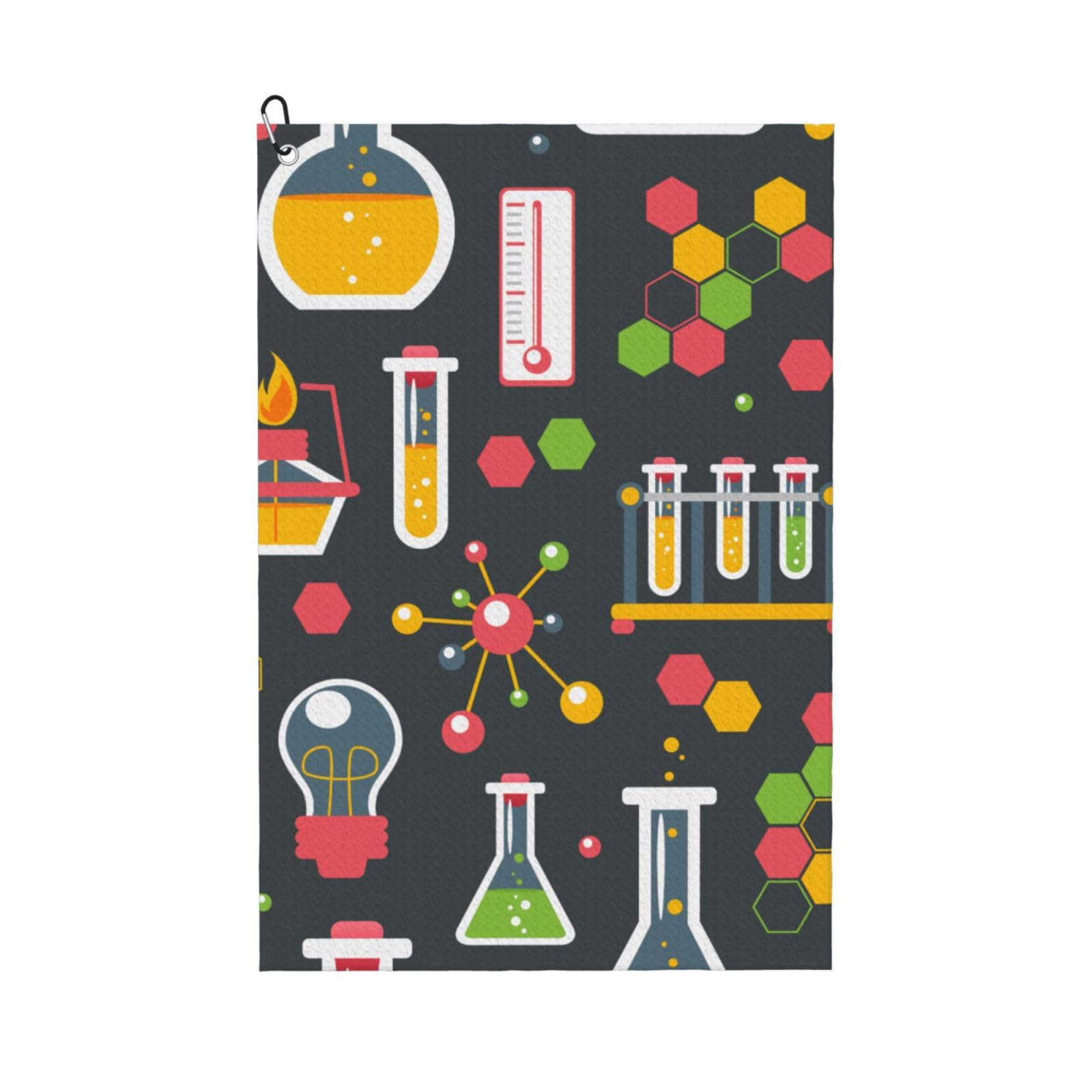 Hnnkloy Chemistry Science, 16x24 in Portable Waffle Golf Towels with Carabiner Clip for Golf Bag