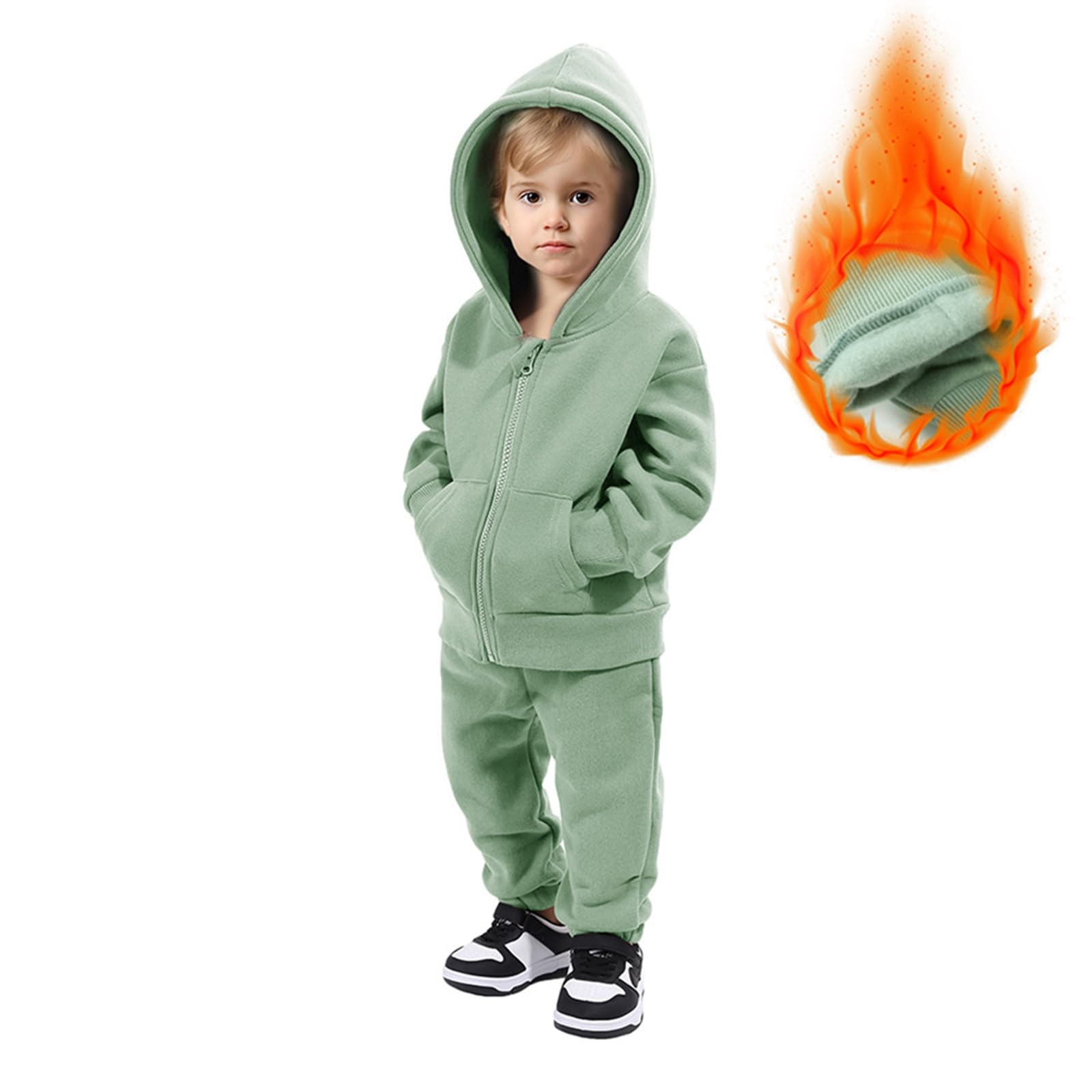 Generisch Maglione natalizio per bambini, set di abbigliamento sportivo per bambini, per ragazzi e ragazze, con cappuccio, più caldo a maniche lunghe