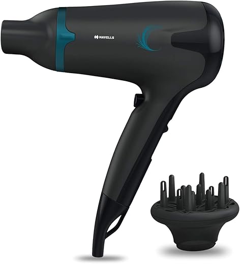Havells 1700W 2-In-1 Hair Dryer With Diffuser & Thin Concentrator|2 Heat Settings (Hot/Warm)|Heat Balance Technology|Midnight Black|Blow Dry Companion For Effortless Hair…