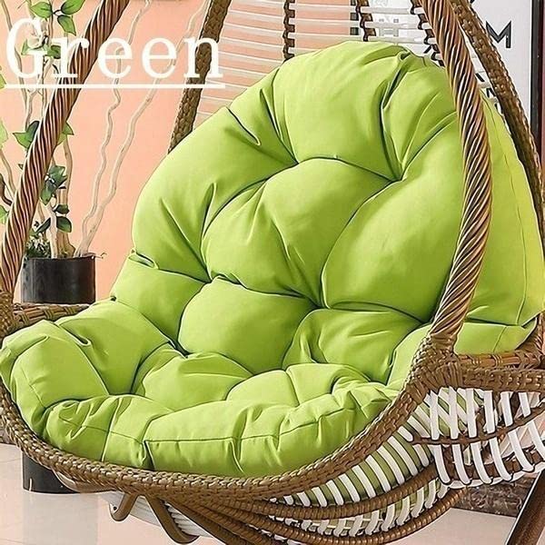 Image of KYNE Microfibre Cushion for Hanging Basket Round Shape Swing Chair Cushions for Outdoor Egg Swing Chair Garden Swing, Seat Padded Pillow Cushion (Green)