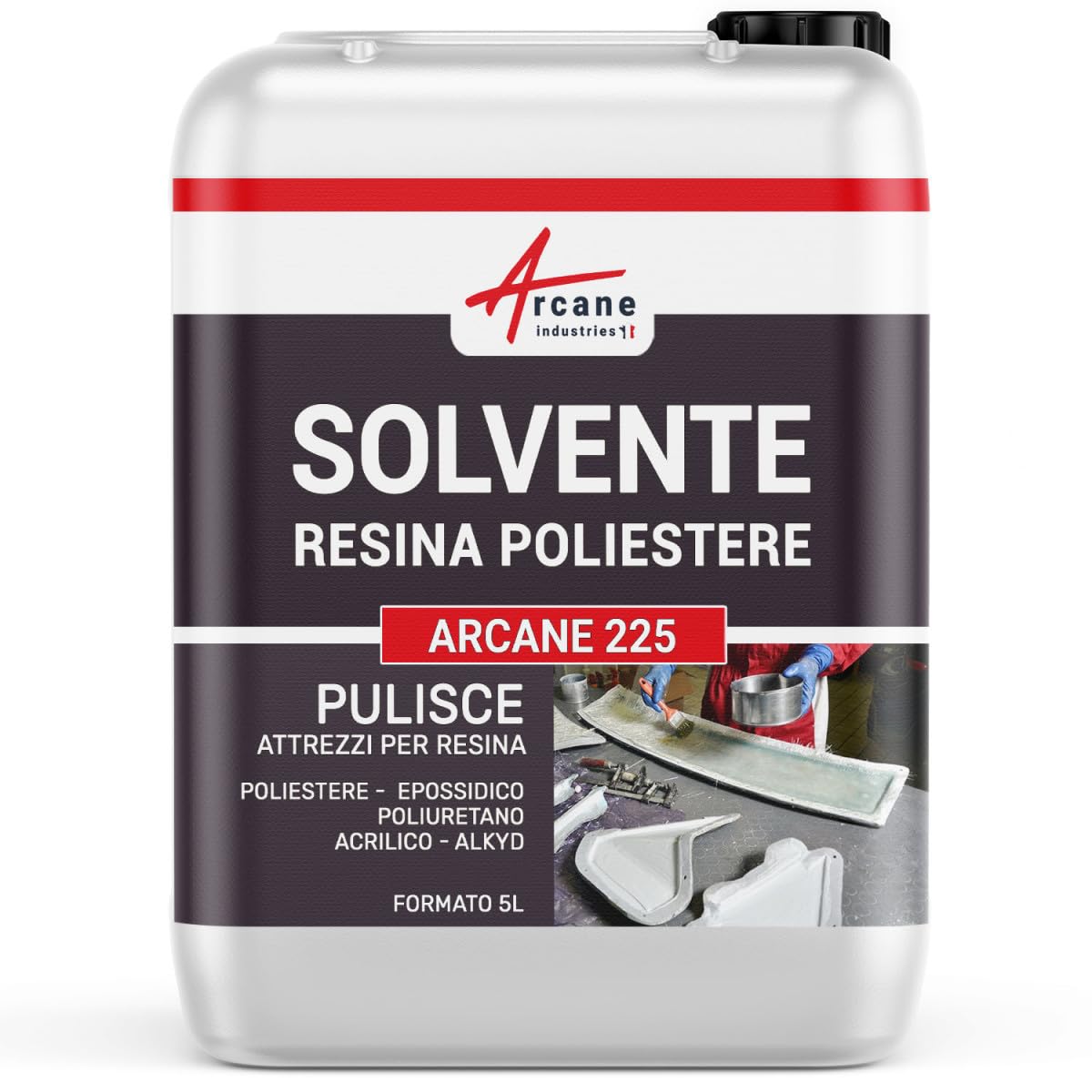 Solvente Resina Poliestere Gel Coat Sostituto Acetone 5 L