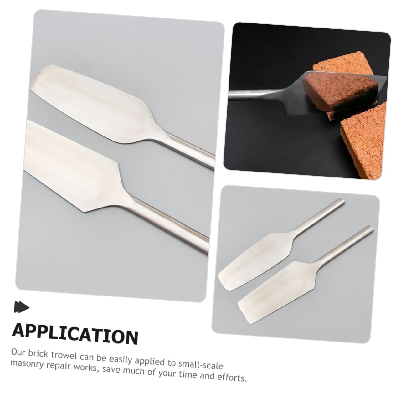 VILLCASE Truelle de Brique en Acier Inoxydable, Outil de Maçonnerie Poignée Ergonomique, Réparation et Finition, Chantier