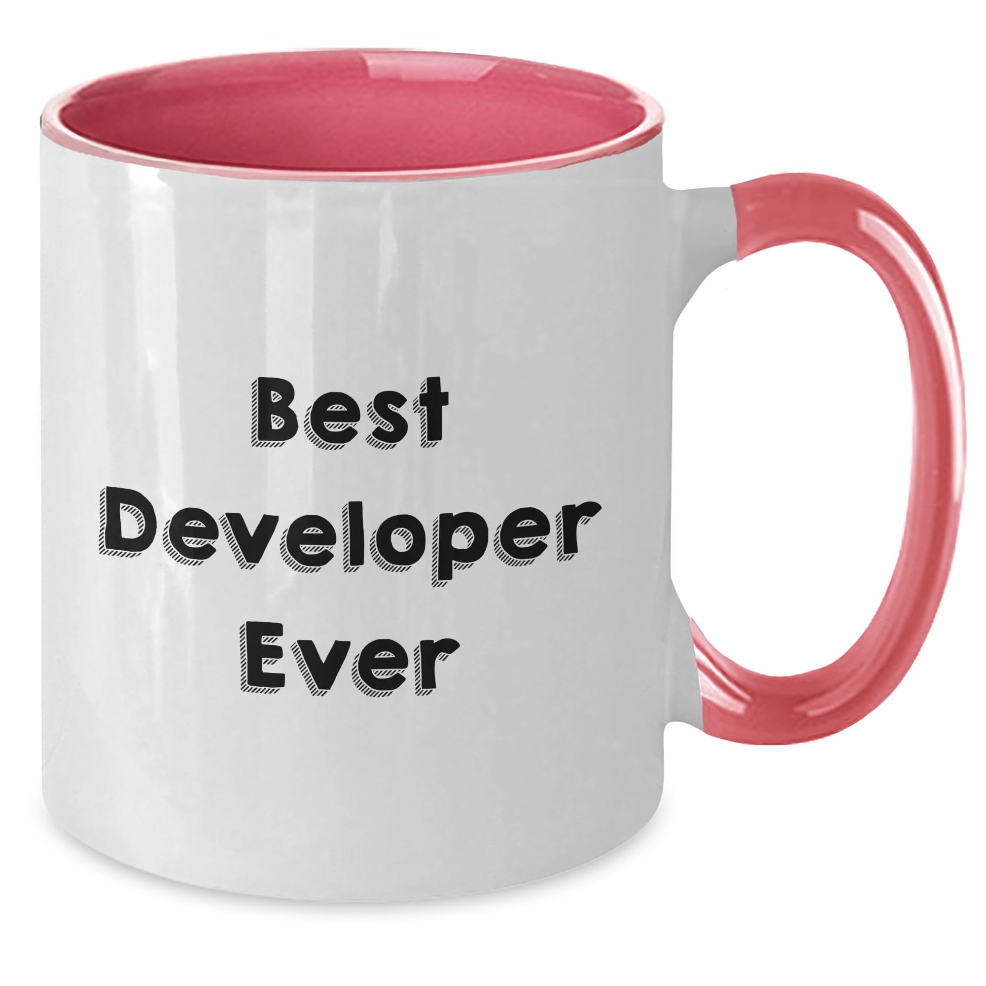 Christmas Unique Gifts for Best Developer Ever Funny Quote, Developer Gifts from Friends, Two Tone Coffee Mug for Men, Best Developer Ever Quote Funny