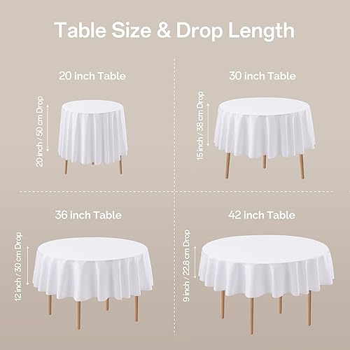 Miniatura 10 de joybest Paquete de 6 manteles de poliéster blanco de 60 x 102 pulgadas para mesas rectangulares de 6 pies, resistentes a las manchas y a las