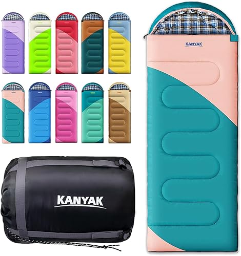 Saco de dormir de campamento, sacos de dormir de 32 para adultos, niños, adolescentes, clima frío, cálido saco de dormir de invierno para 3-4