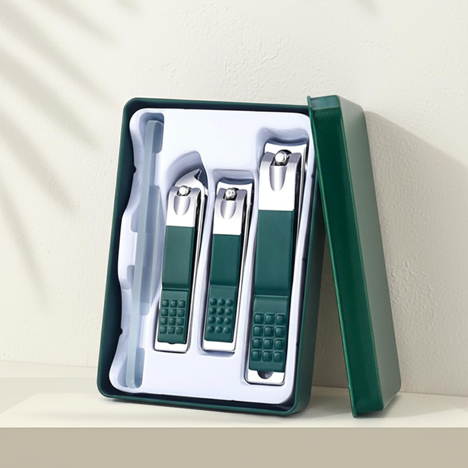 4PC Nail Clippers Set Manicure Pedicure Kit Fingernail and Toenail Trimmer Set with Storage Box for Home and