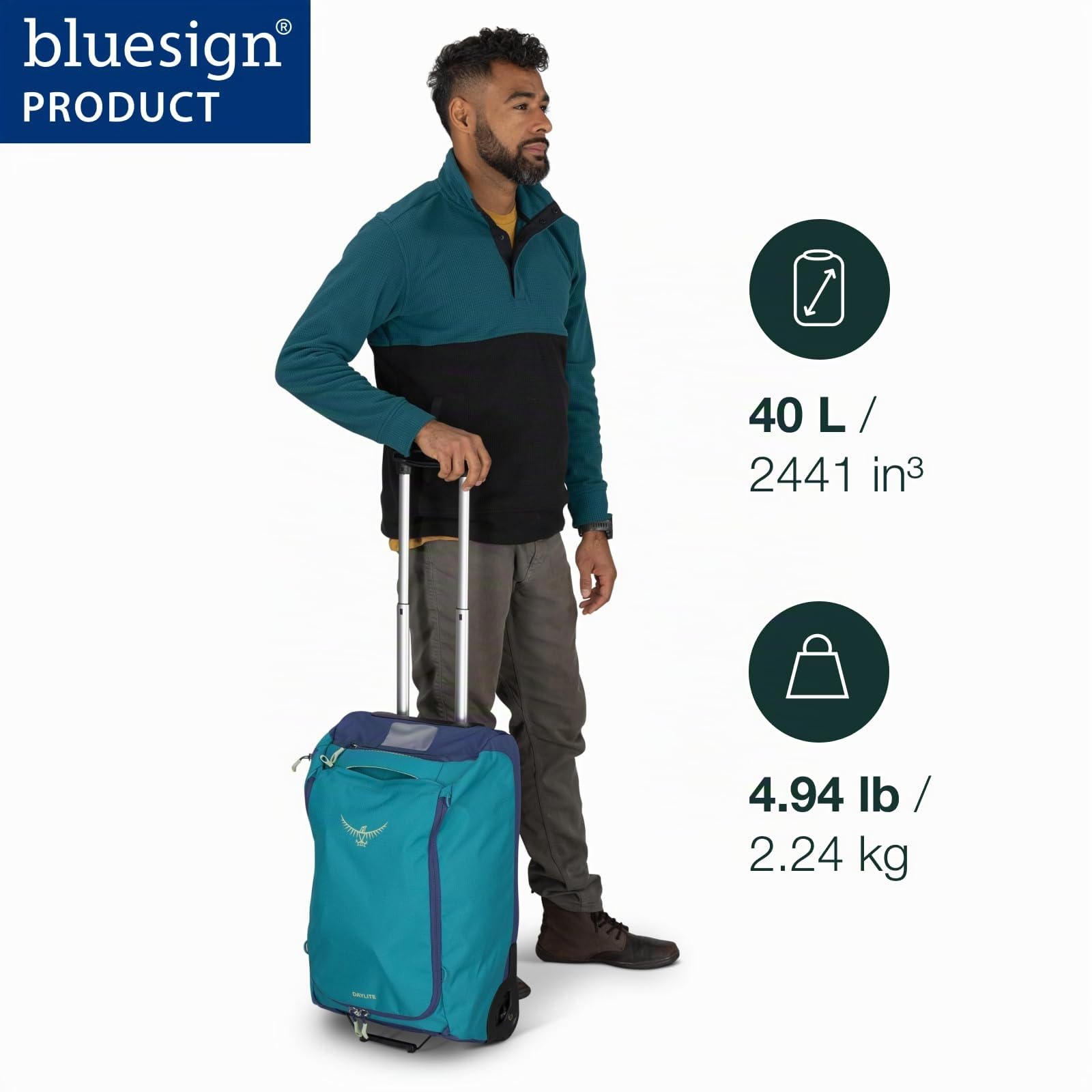 Osprey Daylite Sac de voyage cabine à roulettes, 40L, Black