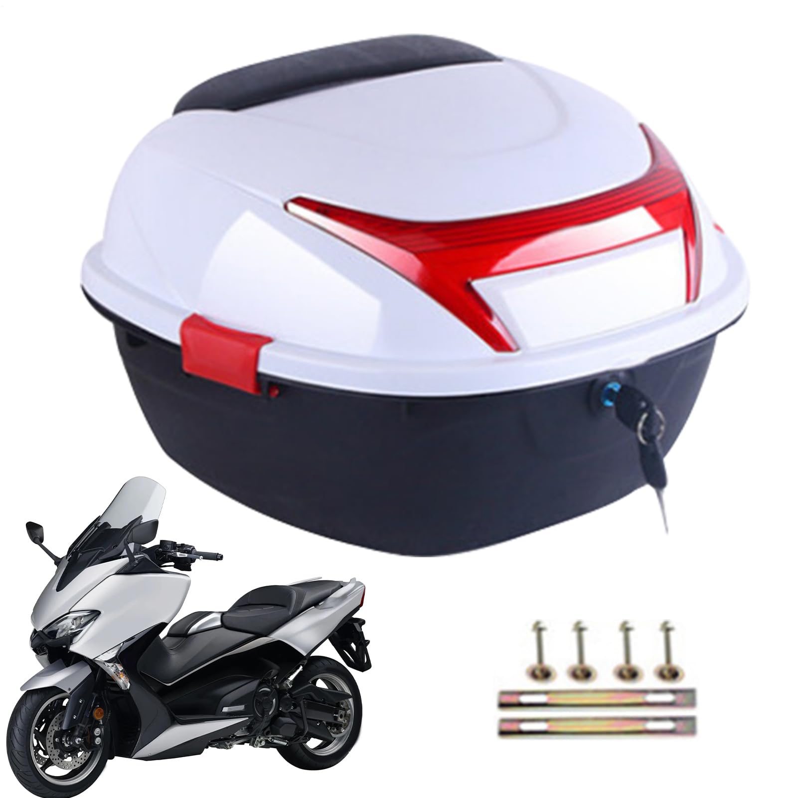 Caja de equipaje de moto - Estuche compacto de almacenamiento de cola para conducir | Chaquetas de carga duraderas, bolsos, guantes, viajes al aire libre, excursiones, aventuras, viajes residenciales
